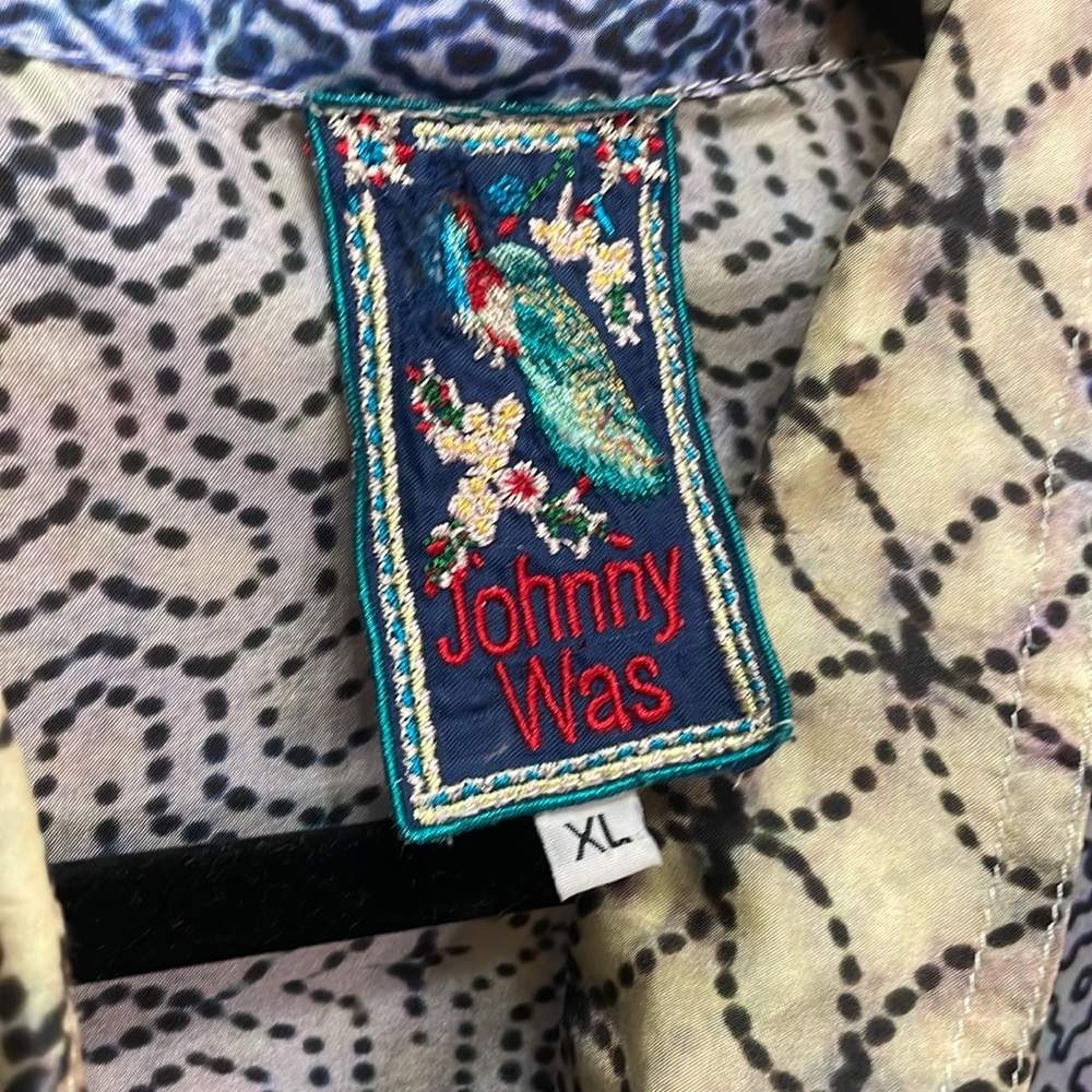 Johnny Was Floral Silk button down XL #59 - Picture 4 of 5